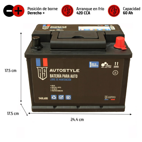 Batería de Automóvil 60 Ah - Imagen 2